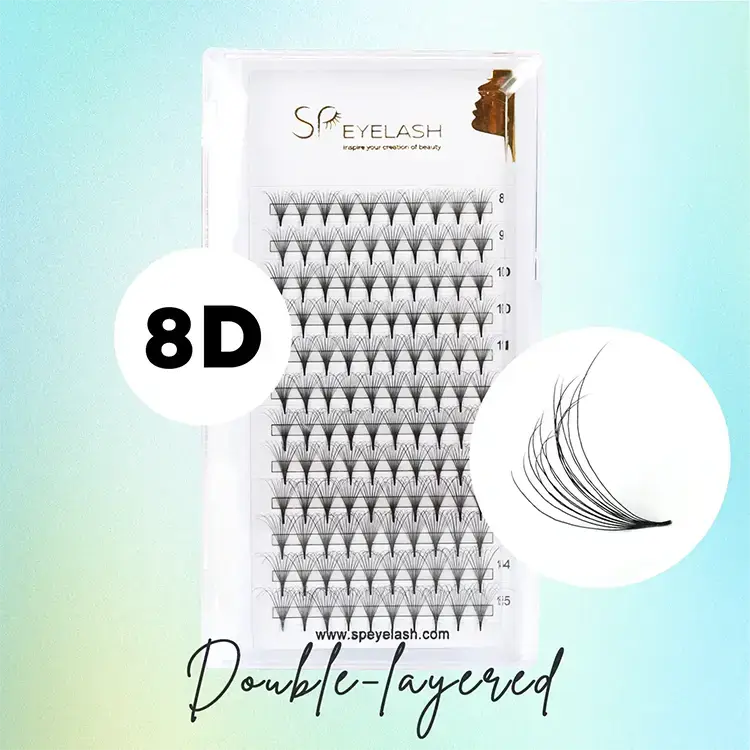 8D Double Camellia Promade Fãs